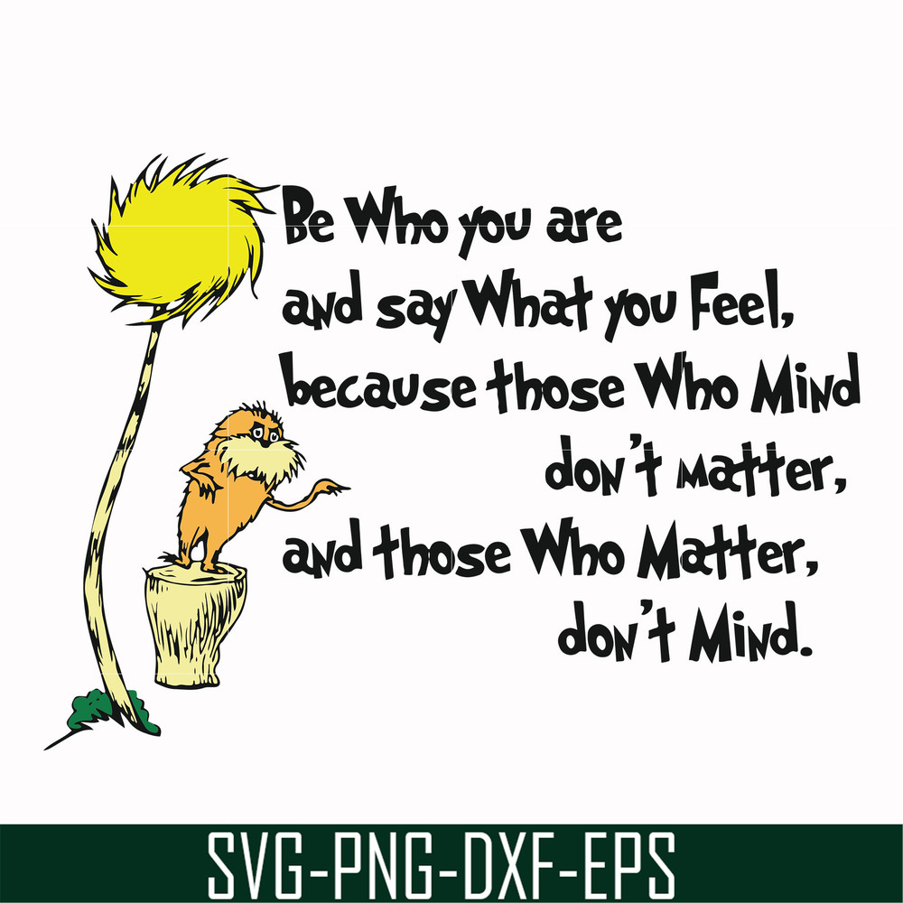 DR000152-Be who you are and say what you feel because those who mind don't matter and those who matter don't mind svg, png, dxf, eps file DR000152.jpg