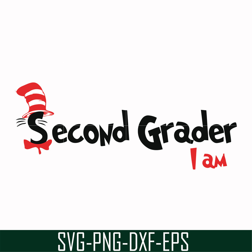 DR00067-Second grader I am svg, png, dxf, eps file DR00067.jpg