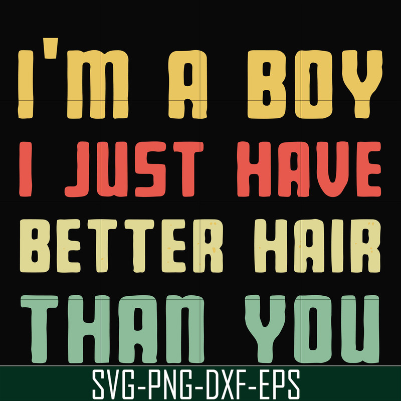 FN000395-I'm a boy I just have better hair than you svg, png, dxf, eps file FN000395.jpg