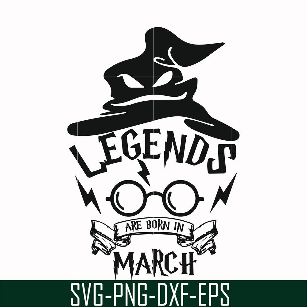 HRPT00025-Legends are born in March svg, png, dxf, eps file HRPT00025.jpg