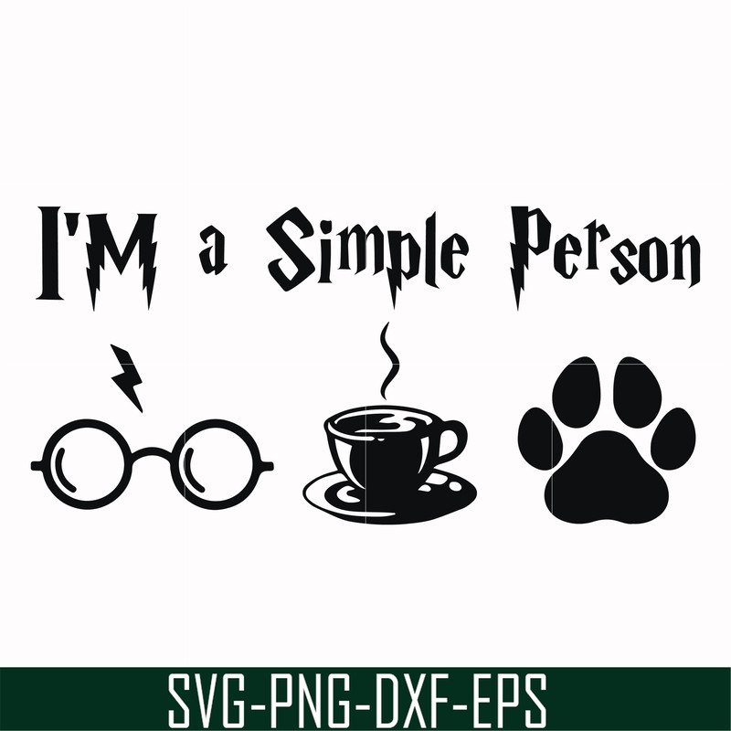 HRPT00027-I'm a simple person svg, png, dxf, eps file HRPT00027.jpg