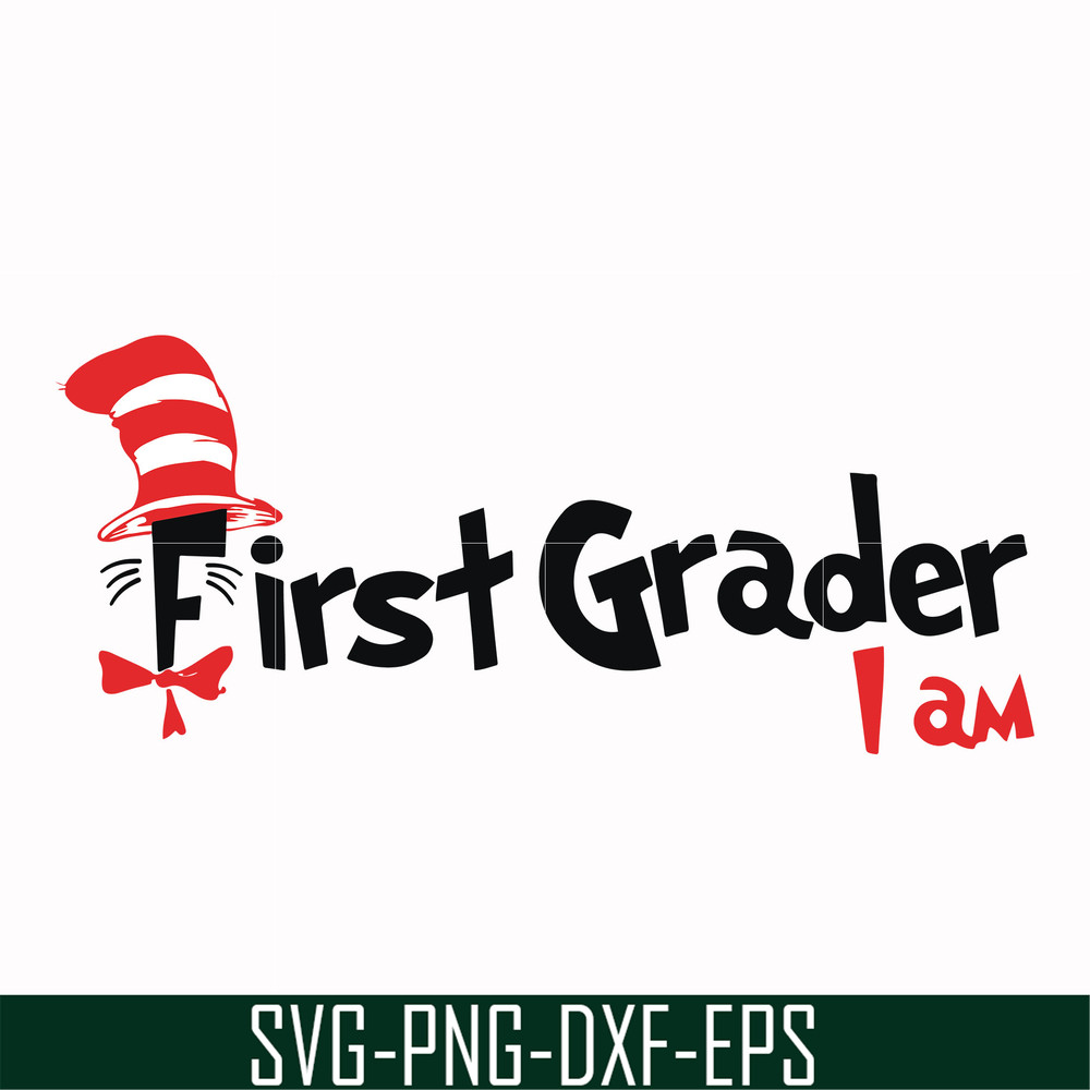 DR00068-First grader I am svg, png, dxf, eps file DR00068.jpg