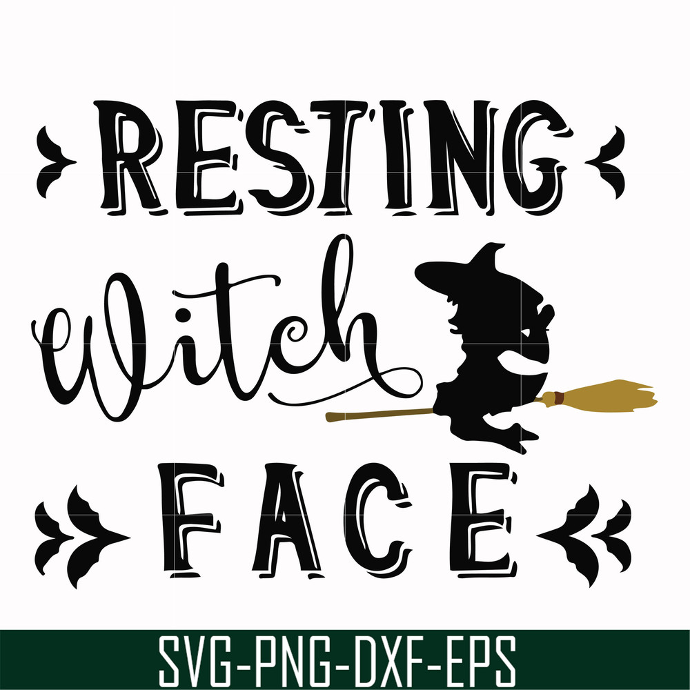 HLW24072022-Resting witch face svg, halloween svg, png, dxf, eps digital file HLW24072022.jpg