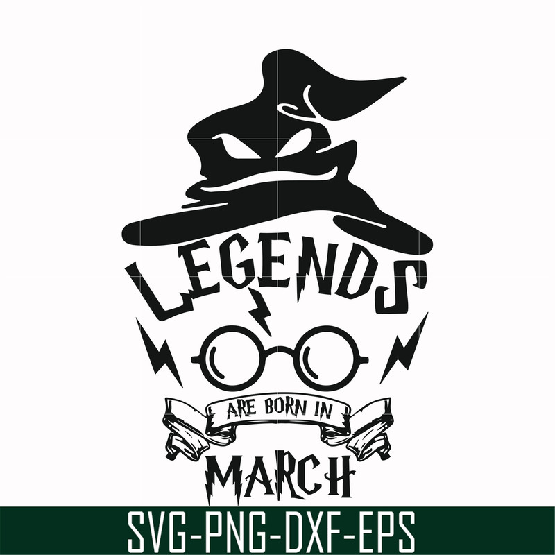 HRPT00025-Legends are born in March svg, png, dxf, eps file HRPT00025.jpg