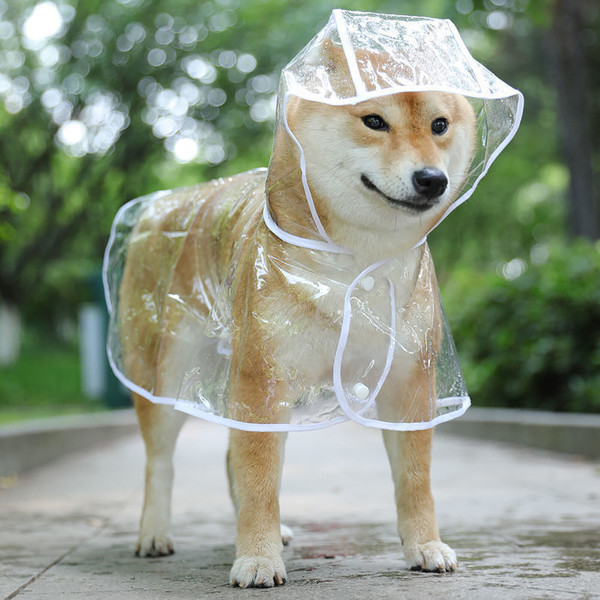 Adorable Clear Plastic Dog Raincoat With Hood - Inspire Uplift