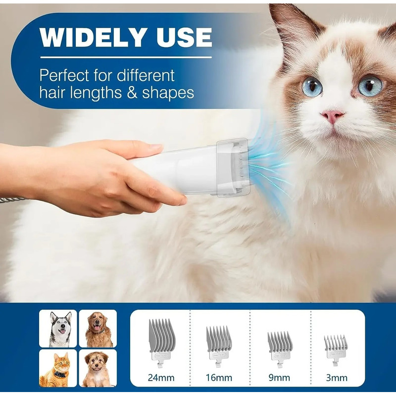 Advanced Pet Grooming Vacuum Kit  23L Capacity Quiet Dog  Cat Hair Remover 2