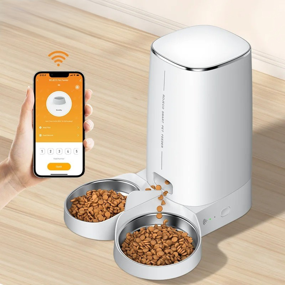 4L WiFi Smart Automatic Pet Feeder  Remote Controlled Food Dispenser For Cats  Dogs 0