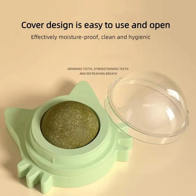 Natural Catnip Ball Toy  StickOn Dental Health  Play For Cats 2