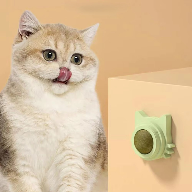 Natural Catnip Ball Toy  StickOn Dental Health  Play For Cats 0