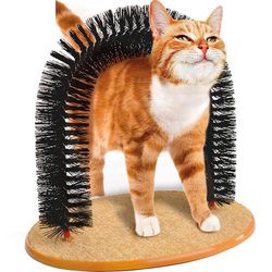 interactive cat massage grooming arch toy with scratching pad