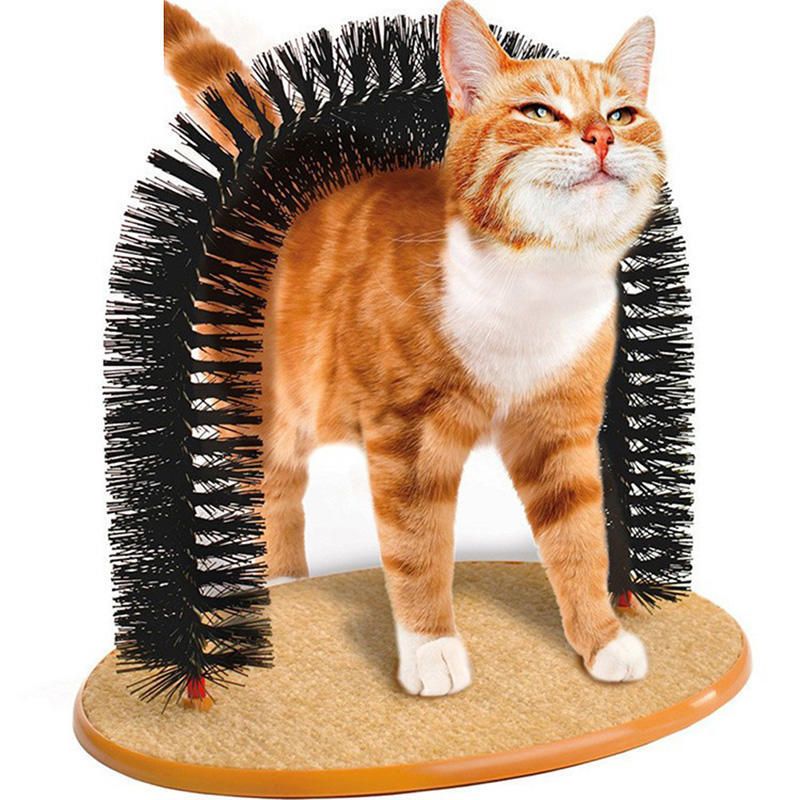 Interactive Cat Massage Grooming Arch Toy With Scratching Pad 0
