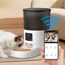 3l automatic pet feeder with carmen – smart wifi rechargeable cat and dog food dispenser