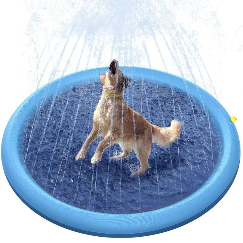 Summer Pet Swimming Pool Inflatable Water Sprinkler Pad Play Cooling Mat For Dogs 4