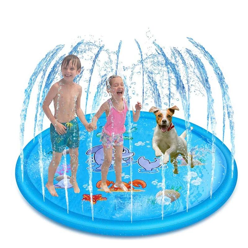 Summer Pet Swimming Pool Inflatable Water Sprinkler Pad Play Cooling Mat For Dogs 1