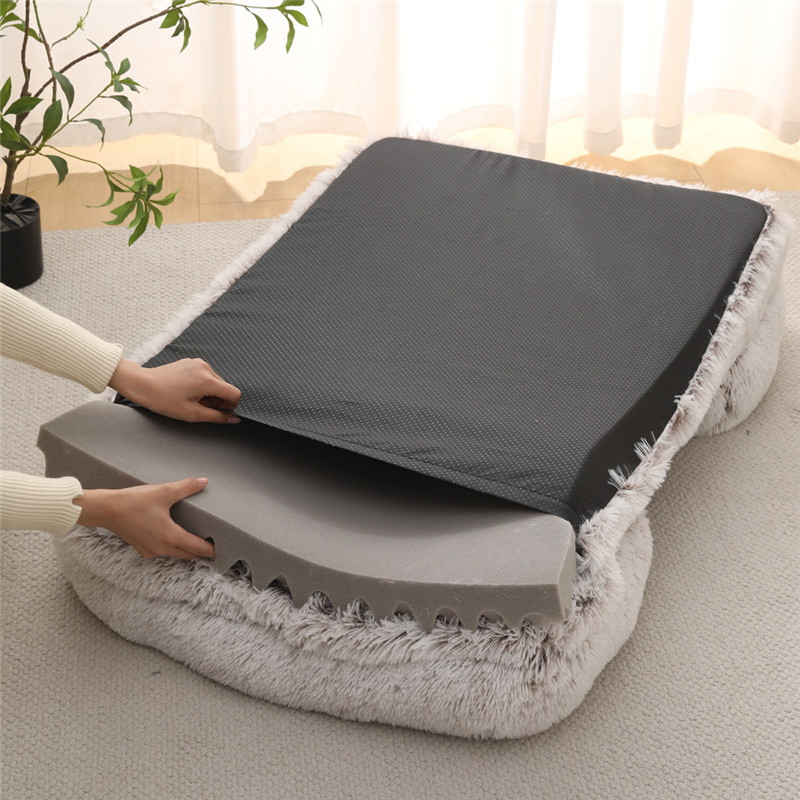 Dog Plush Pet Bed With Winter Thickened Pad And Removable Sleeping Sofa Pad 1