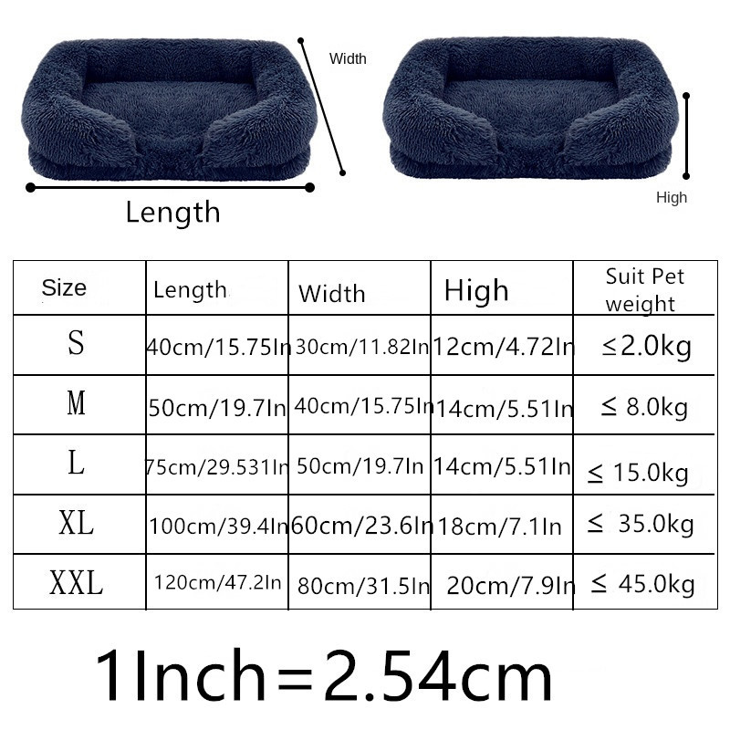 Dog Plush Pet Bed With Winter Thickened Pad And Removable Sleeping Sofa Pad 5
