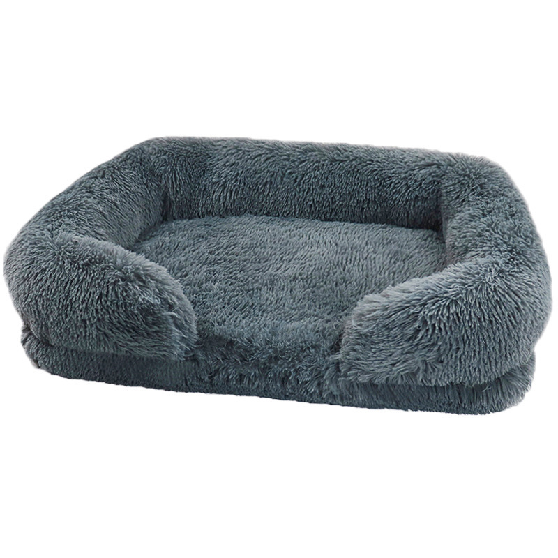 Dog Plush Pet Bed With Winter Thickened Pad And Removable Sleeping Sofa Pad 8