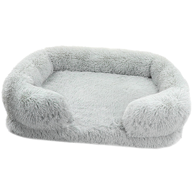 Dog Plush Pet Bed With Winter Thickened Pad And Removable Sleeping Sofa Pad 13