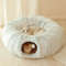 Plush Cat Bed with Tunnel for Indoor Cats, Multifunctional Cat Tunnel Bed with Peephole