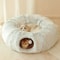 Plush Cat Bed with Tunnel for Indoor Cats, Multifunctional Cat Tunnel Bed with Peephole