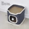 3-Tiers Cat Bed Pet House, Large Covered Cave Hideaway with Soft Mat and Fluffy Ball Hanging for Comfort