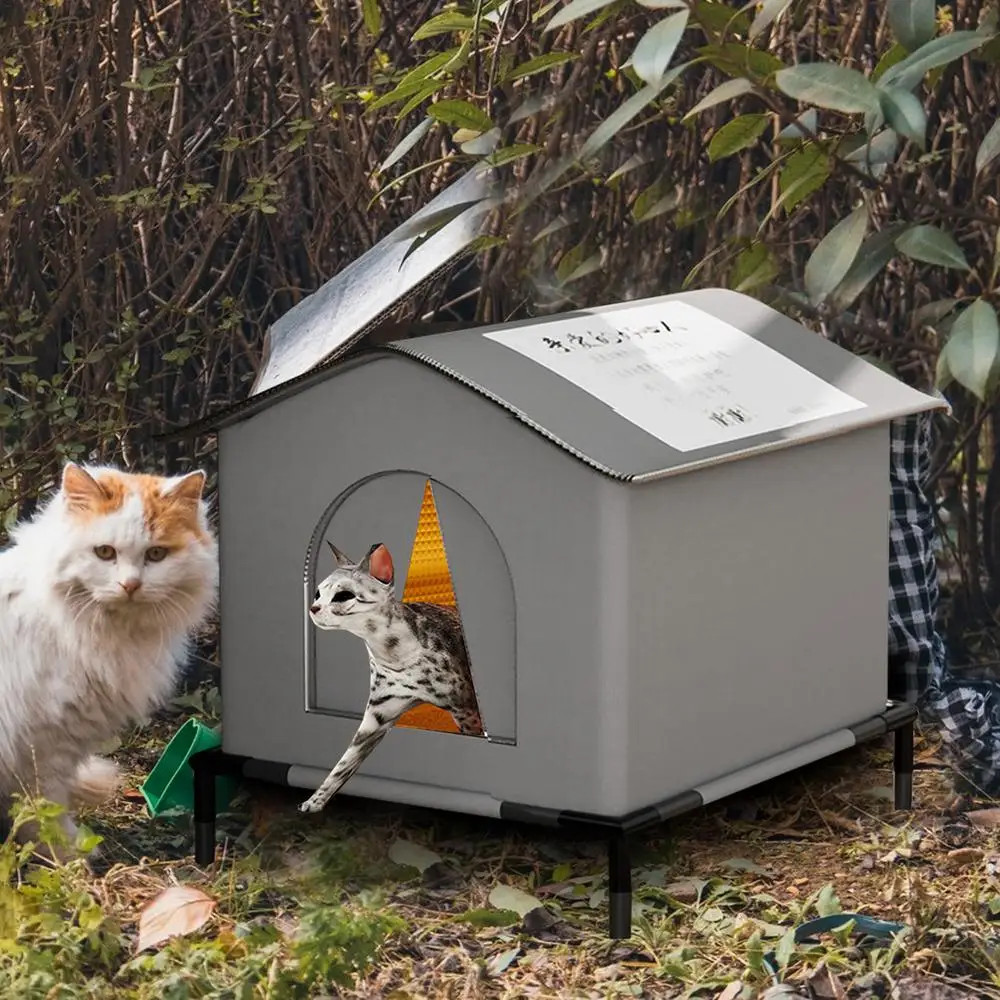 Waterproof Outdoor Cat HouseFeral Cat Shelter With Cold Resistance 0