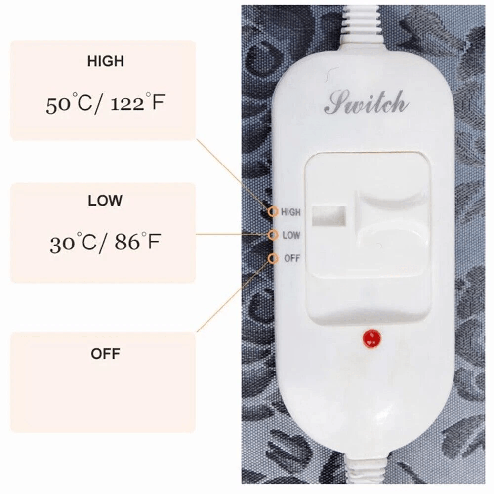 Pet Heating Pad Adjustable AntiBite Steel Cord Waterproof Cat Dog House Mat Heated Bed For Indoor U 4