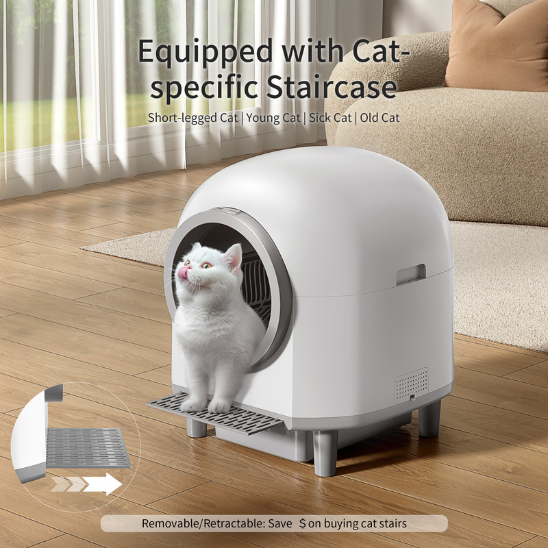 SelfCleaning Automatic Cat Litter Box Toilet For Cats Smart Cat Travel Toilet With App Control  Tra 1