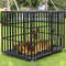 Heavy Duty Dog Crate with 4 Lockable Wheels & Removable Tray – 3 Doors Metal Pet Kennels Cage Playpen for Powerful Dogs