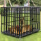 Heavy Duty Dog Crate With 4 Lockable Wheels Removable Tray 3 Doors Metal Pet Kennels Cage Playpen 1