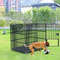 Heavy Duty Dog Crate with 4 Lockable Wheels & Removable Tray – 3 Doors Metal Pet Kennels Cage Playpen for Powerful Dogs