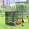 Heavy Duty Dog Crate With 4 Lockable Wheels Removable Tray 3 Doors Metal Pet Kennels Cage Playpen 0
