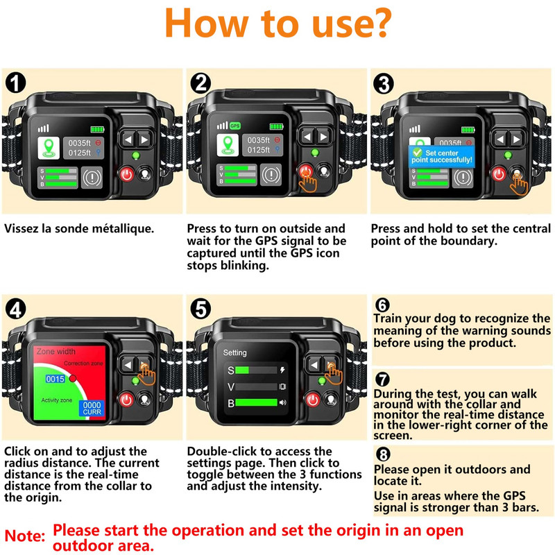 GPS Wireless Dog Fencing System Electric Dog Fence With GPS Electric Satellite Technology Electric