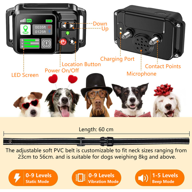 GPS Wireless Dog Fencing System Electric Dog Fence With GPS Electric Satellite Technology Electric