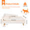 Elevated Pet Bed with Cushion Mattress & Sturdy Wood Legs, Waterproof Cozy Nordic Pet Stool for Small Dogs & Kittens