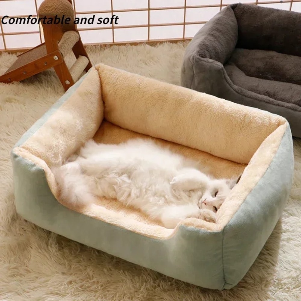 Plush CD-ROM Cat Bed for Cats, Pet Products Cushions Kitten Goods, All Houses Supplies Accessory Basket Bed