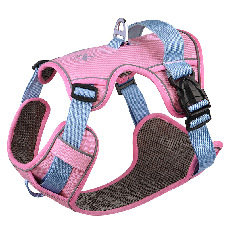 Mesh Breathable Dog Harness, Nylon Reflective Pet Training Vest, Adjustable, Durable for Small, Medium, Large Dogs