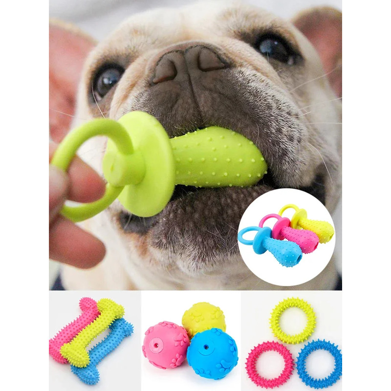 Indestructible Dog Toy for Small Dogs, Teeth Cleaning Chew Toy for Puppie, Durable Rubber Training Teething Pet Supplies