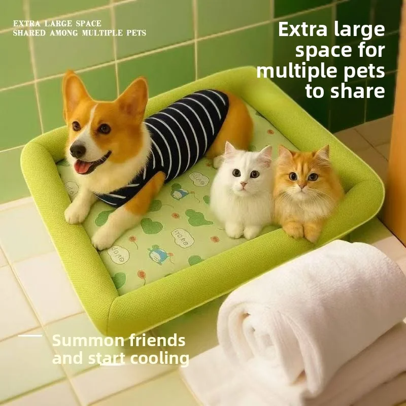 Cooling Puppy Bed Summer Dog Supplies Mat Pet Beds For Small Breeds Sofa Blanket Baskets For Fluffy 5
