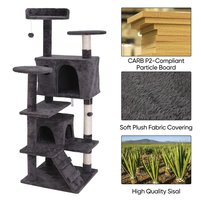 Sturdy Cat Tree Tower Activity Center Large Playing House Condo For Rest Climbing Scratching Cats F 2