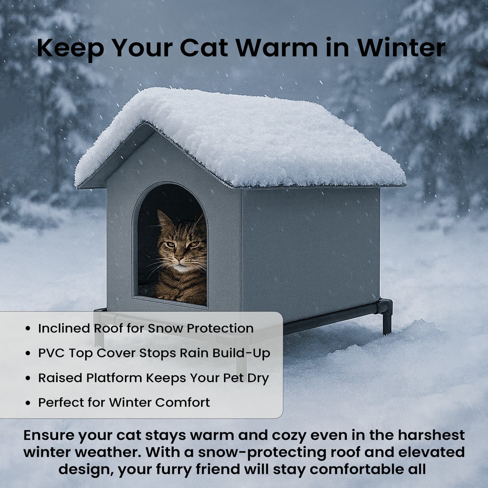 Waterproof Outdoor Cat House Feral Cat Shelter With Cold Resistance 2