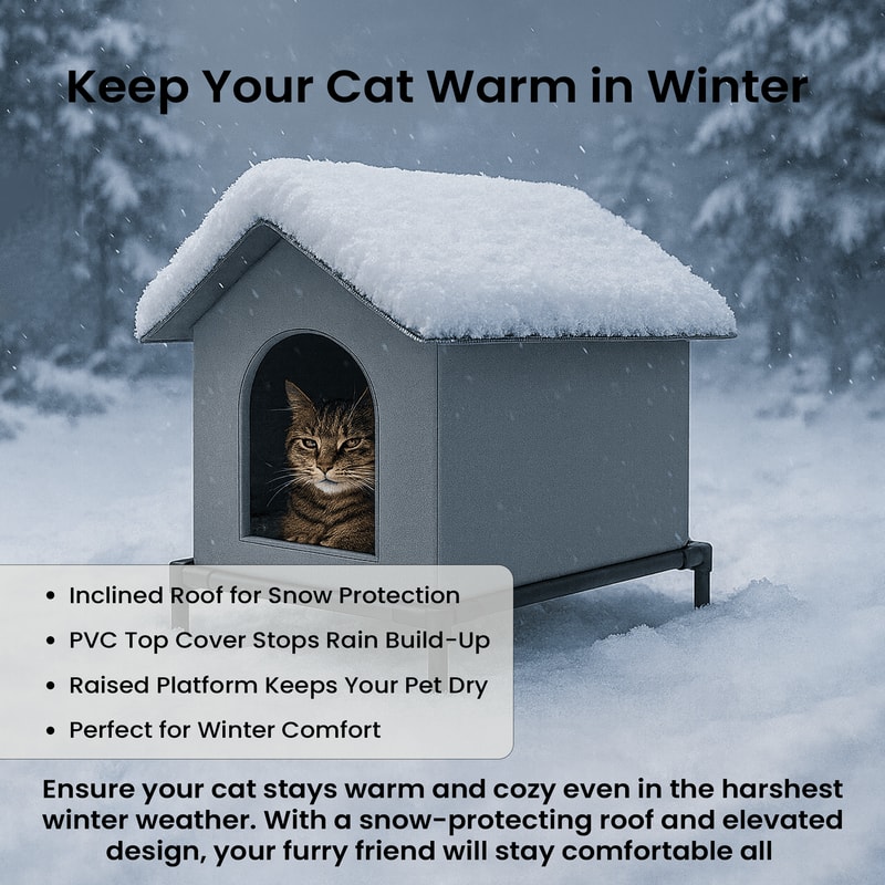 Waterproof Outdoor Cat House Feral Cat Shelter With Cold Resistance 2