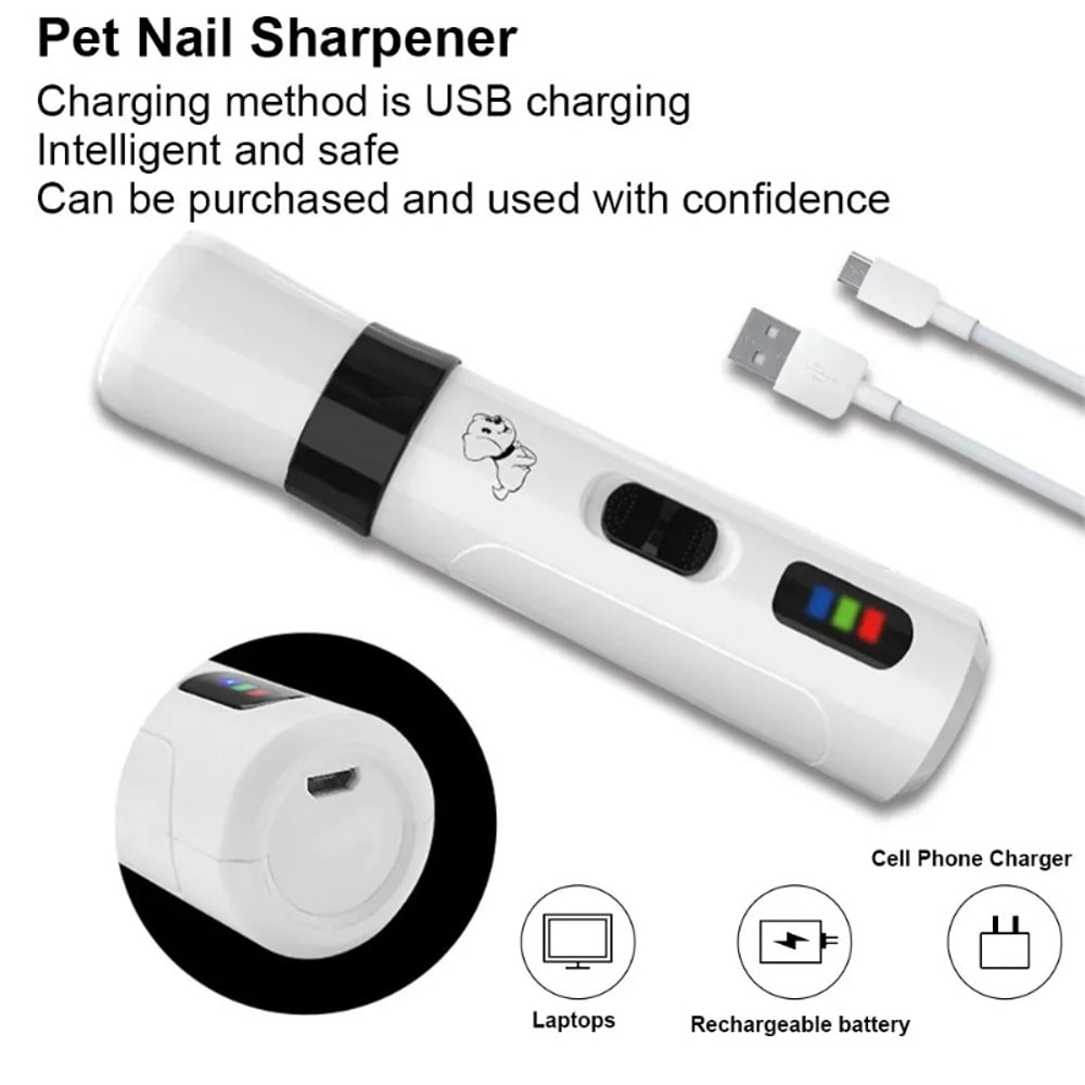 Rechargeable Painless Pet Nail Grinder Electric Grooming Tool For Dogs Cats Quiet Operation Gentle 3