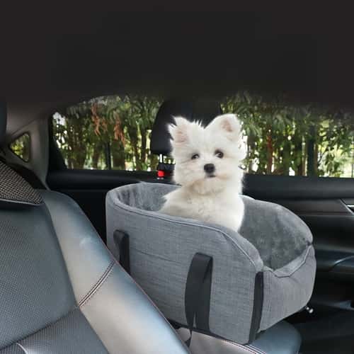 Portable Pet Car Seat, Central Control Safety Buckle, Detachable Armrest Pillow Lift Seat for Medium Small Dogs Cats