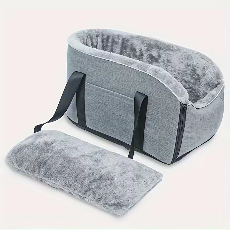 Portable Pet Car Seat, Central Control Safety Buckle, Detachable Armrest Pillow Lift Seat for Medium Small Dogs Cats