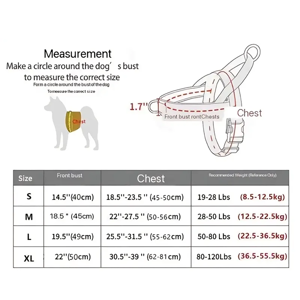 Tactical Anti Pull Dog Harness Nylon Adjustable Training Vest For Large Dogs Outdoor Reflective Des 8