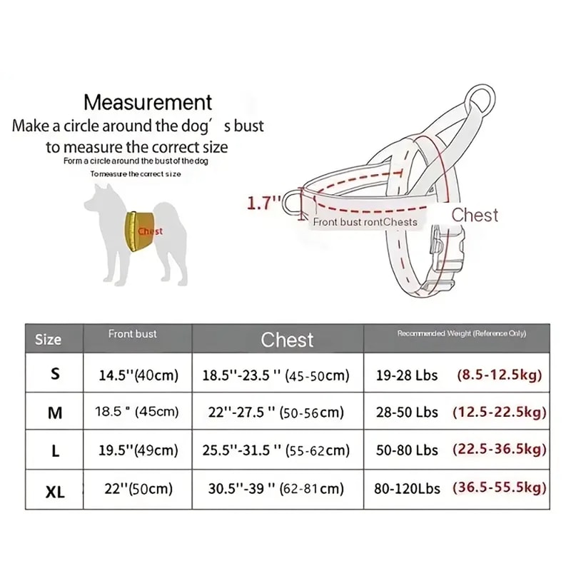 Tactical Anti Pull Dog Harness Nylon Adjustable Training Vest For Large Dogs Outdoor Reflective Des 8