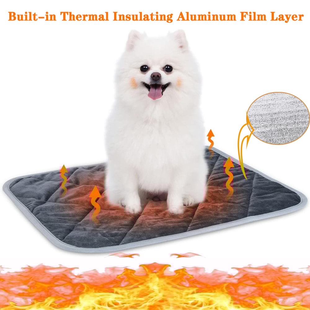 Self Heating Pet Pad Extra Warm Thermal Dog Crate Pad Washable Anti Slip Kennel Mat Pet Supplies Fo 0