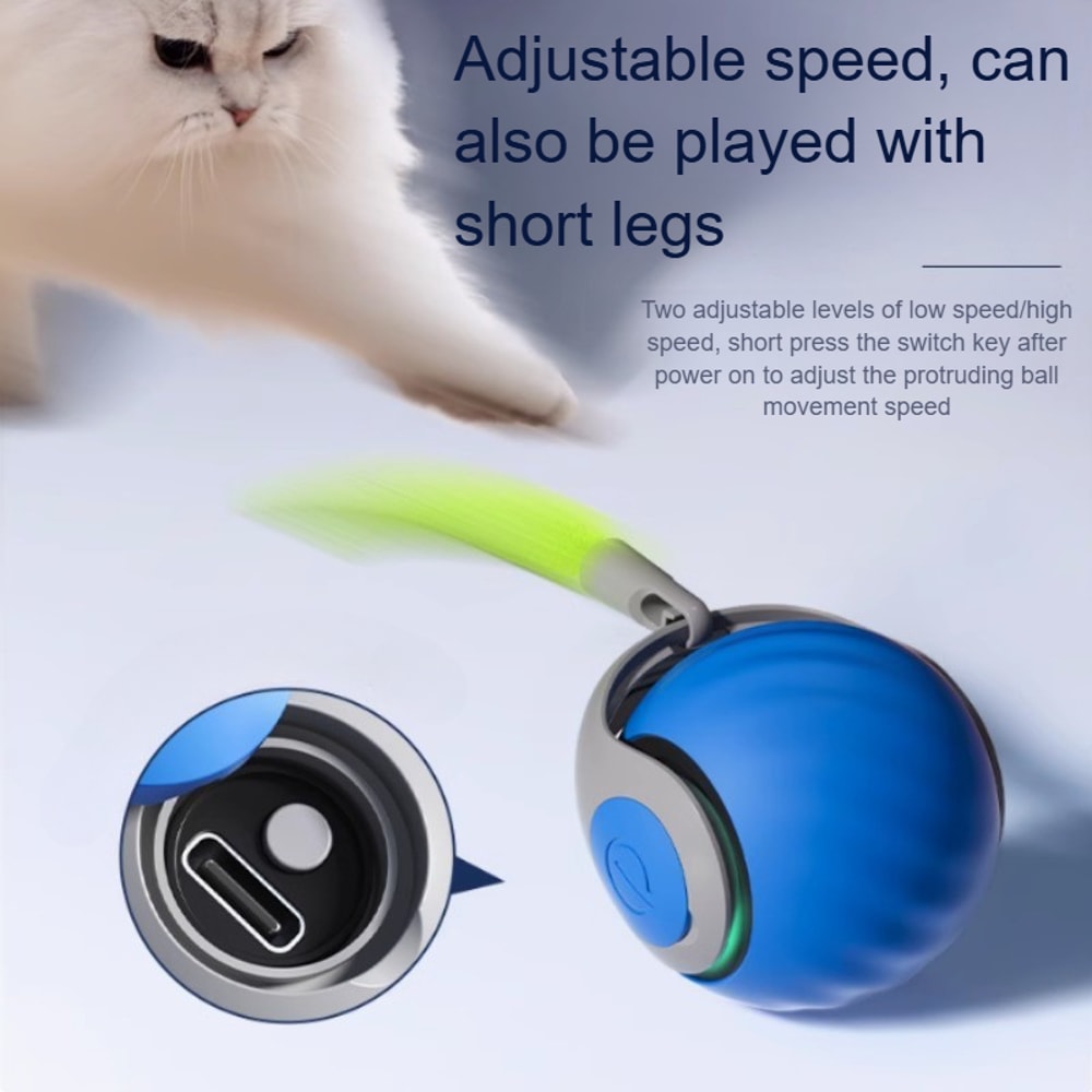 Cats Interactive Ball Toys Automatic Rolling Ball With Faux Tail Smart Electric Pet Toy For Teaser 3