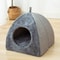 New Triangular Enclosed Cat House Warm Plush Pet Bed For Deep Sleep Cozy Shelter For Cats And Small 0